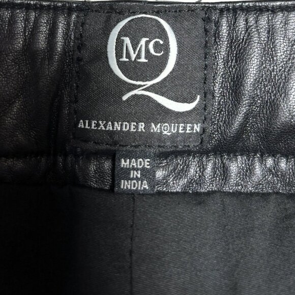 McQ by Alexander McQueen low-rise black lamb leather pants size 6 - Picture 5 of 17